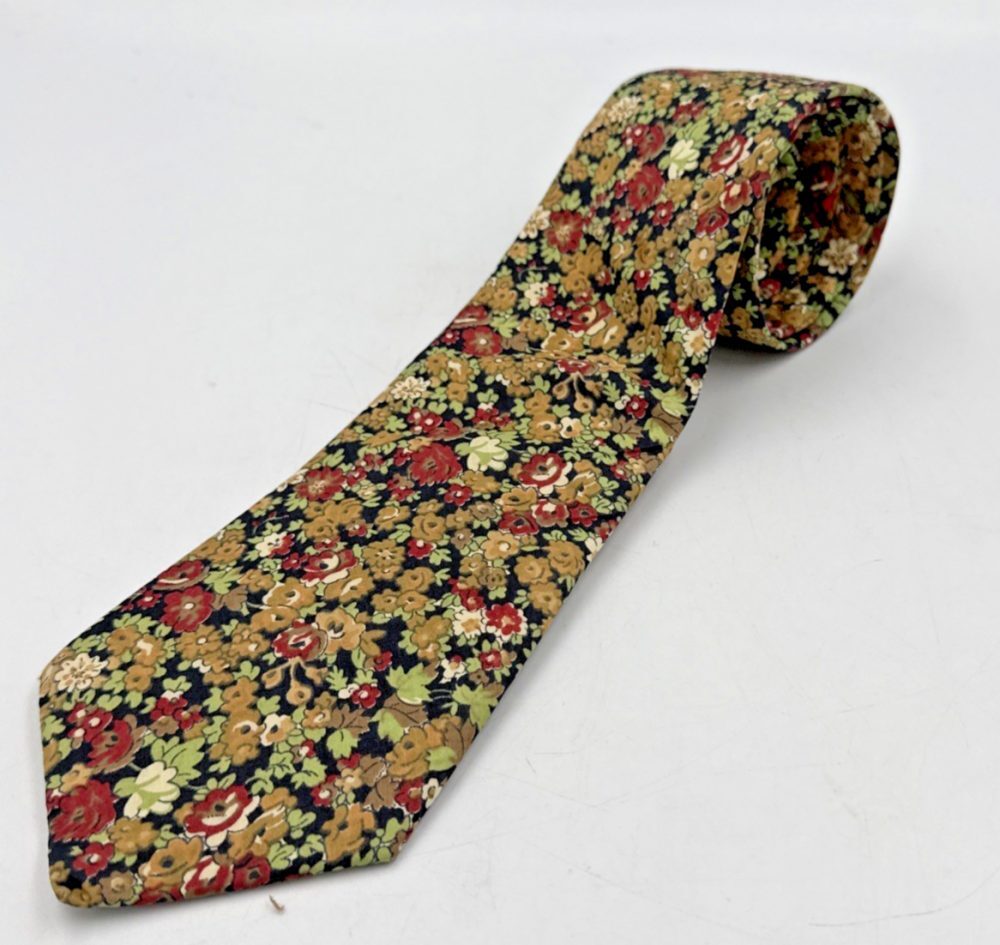 Vintage Liberty of London for Saks Fifth Avenue Cotton Floral Tie 3.375" Wide